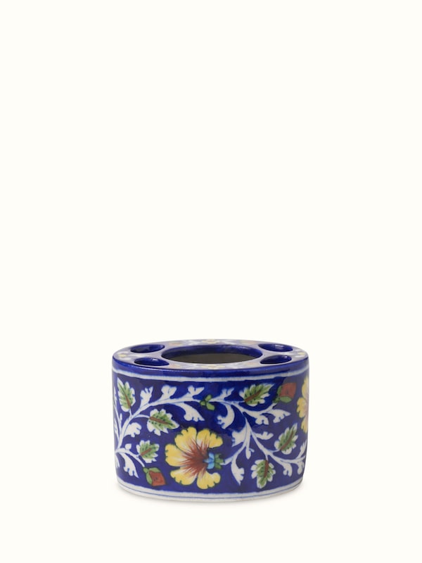Blue Pottery Ceramic Toothbrush Holder