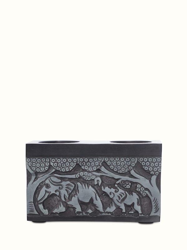 Transitional Carved Stone T-light Holder