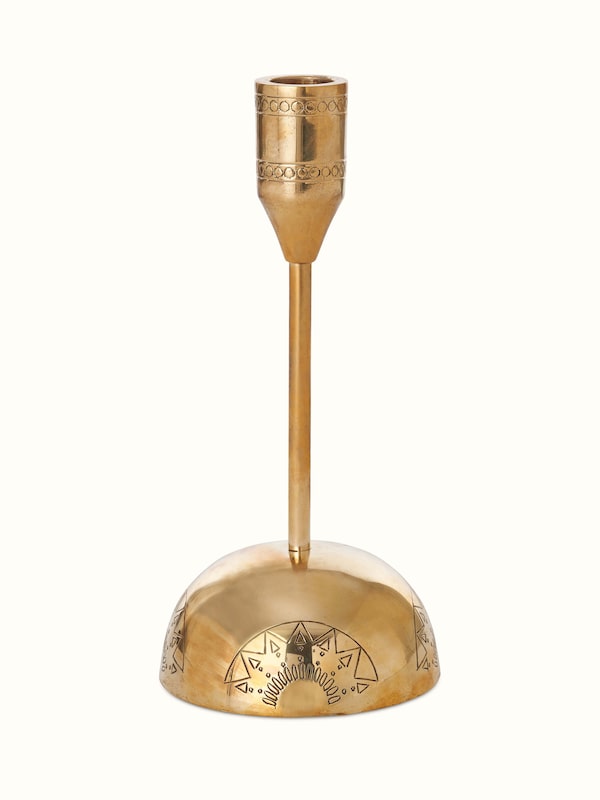 Polished Brass Candle Holder
