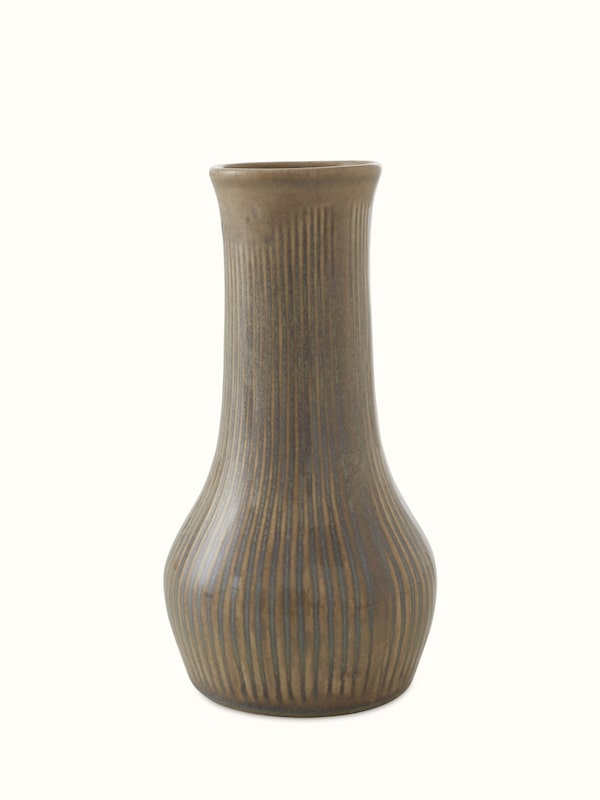 Khurja Pottery Ceramic Bud Vase Brown Color