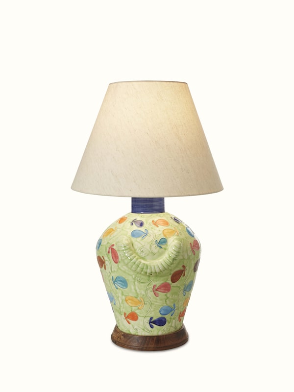 Khurja Pottery Ceramic Table Lamp Large