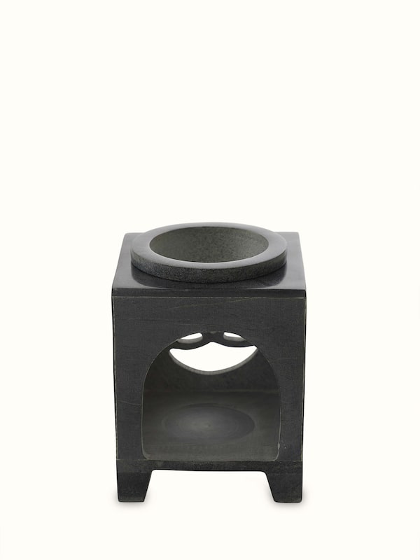 Carved Soapstone Aroma Oil Burner & Diffuser Black Color