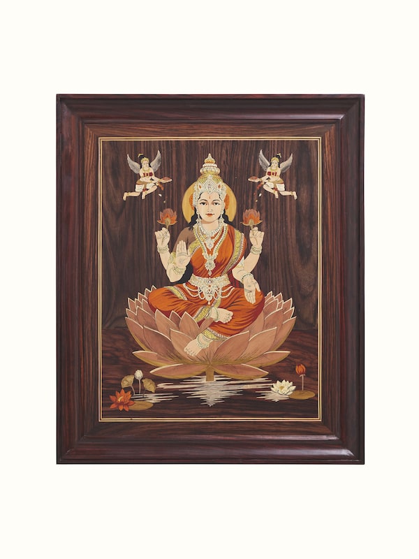 Mysore Rosewood Marquetry Lakshmi Wall Art