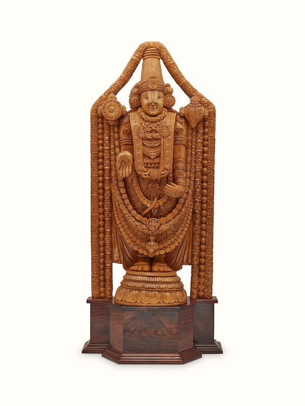 Venkatesa Carved Shivani Wood Balaji Idol