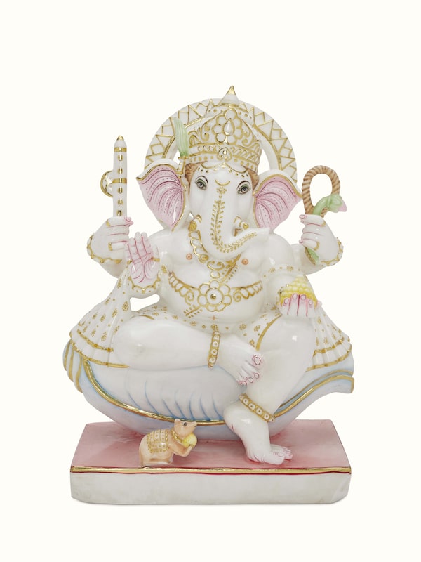 Carved Marble Ganesha Idol