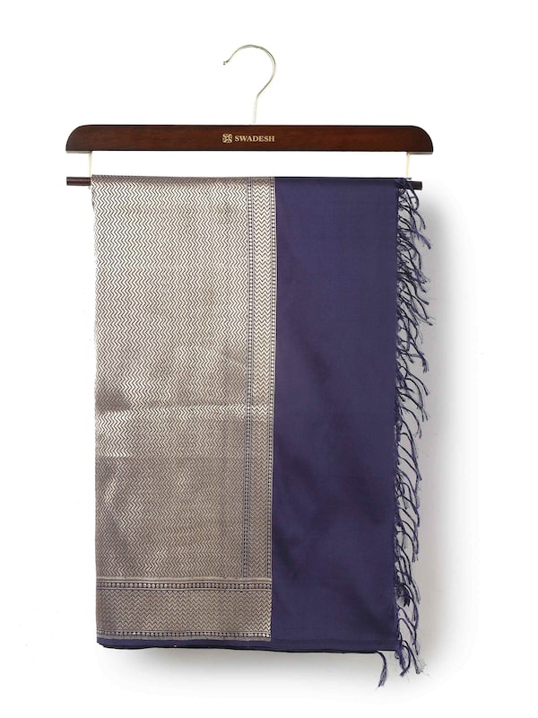 Blue Silk Banarasi Dupatta