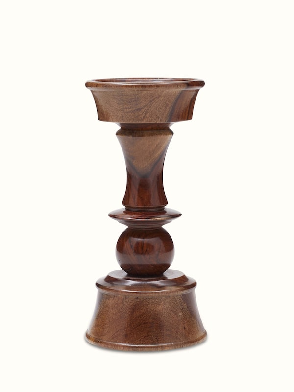 Natural Sheesham Wood Candle Holder