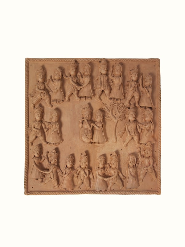 Terracotta Clay Radha Krishna Raas Leela Idol