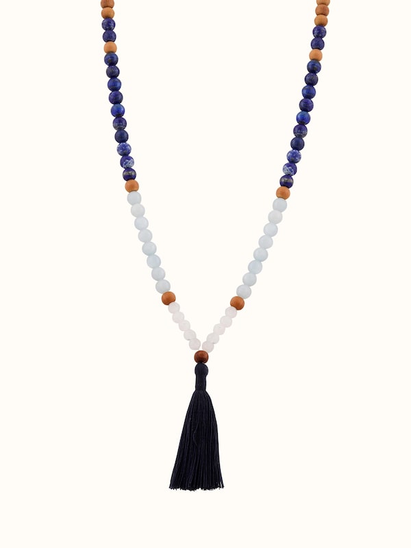 Lapis Lazuli, Aquamarine & White Moonstone Mala