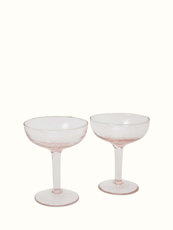 Glass-worked Coupe Glasses (2 Pcs)
