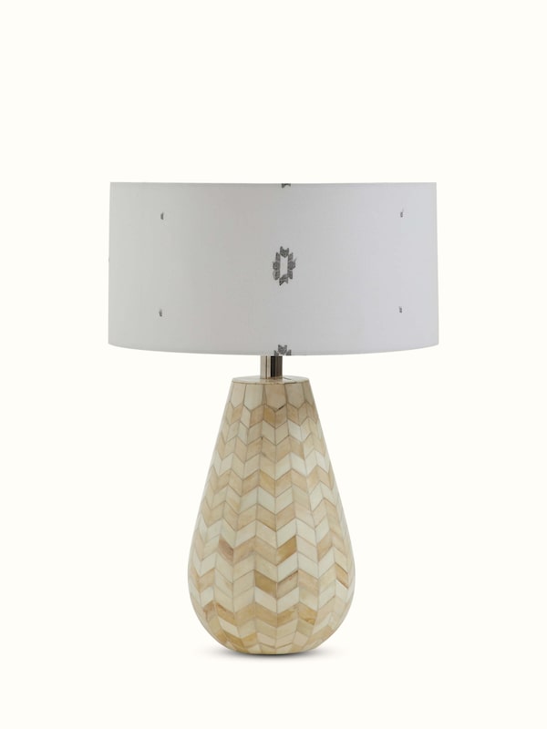 Jamdani Cotton Lampshade Large White Color