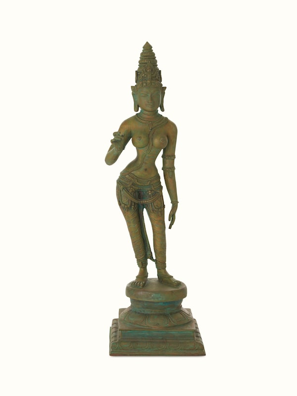 Gracious Bronze Casting Goddess Parvathi Idol
