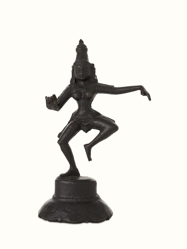 Graceful Bronze Casting Dancing Parvathi Idol