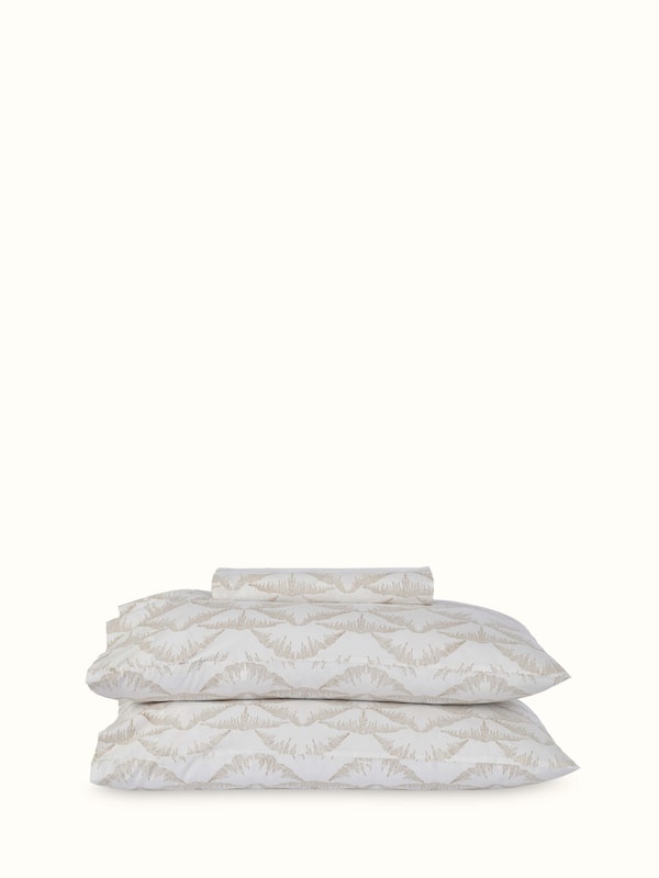 Parvat Beige Textured Cotton Sanganeri Hand Block Print King-size Bedsheet Set