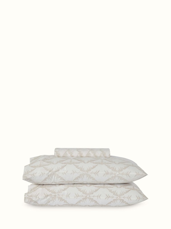 Parvat Beige Textured Cotton Sanganeri Hand Block Print Queen-size Bedsheet Set