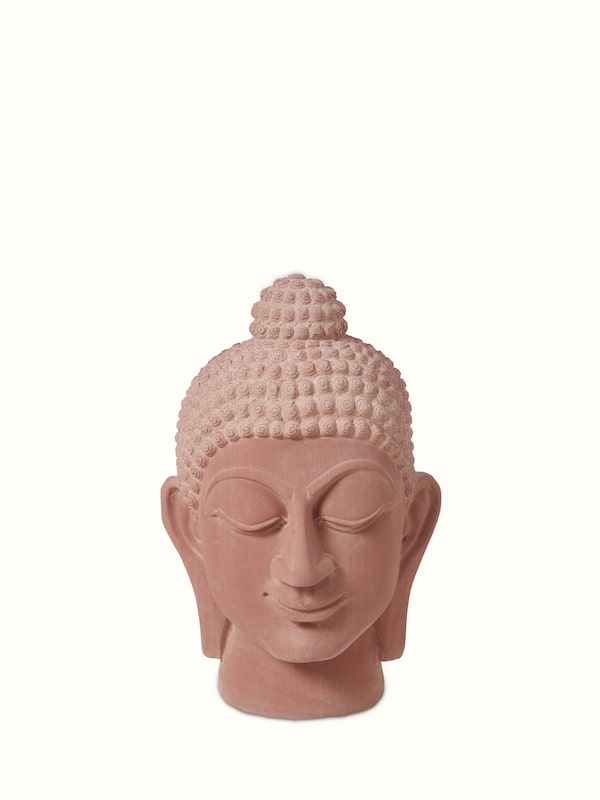 Serene Carved Stone Buddha Face Idol