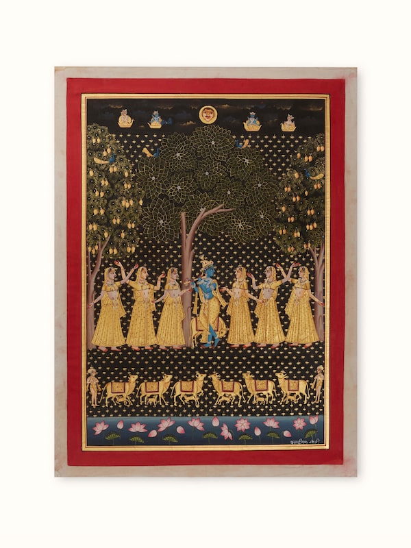 Pichwai Gopis Dancing Painting