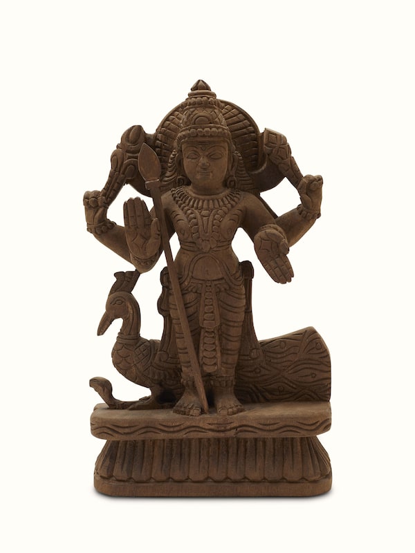 Karthikeya Carved Neem Wood Swamy Idol