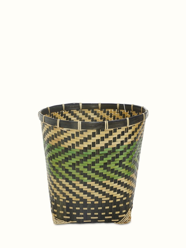 Bamboo Waste Bin Green Color