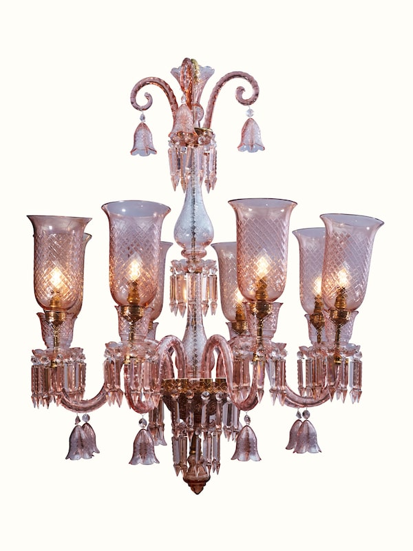 Pink Glass Chandelier