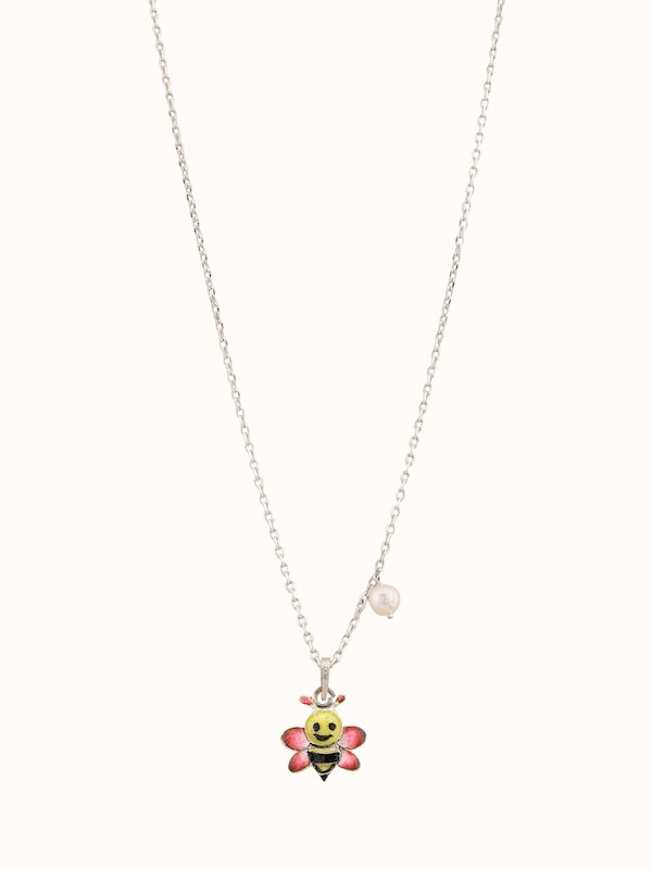 Gulabi Meenakari Silver Pendant & Chain