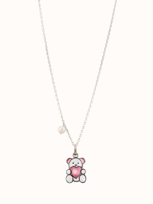 Gulabi Meenakari Silver Pendant & Chain