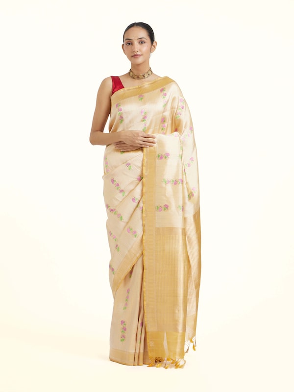 Yellow Banarasi Kadhwa Silk Saree