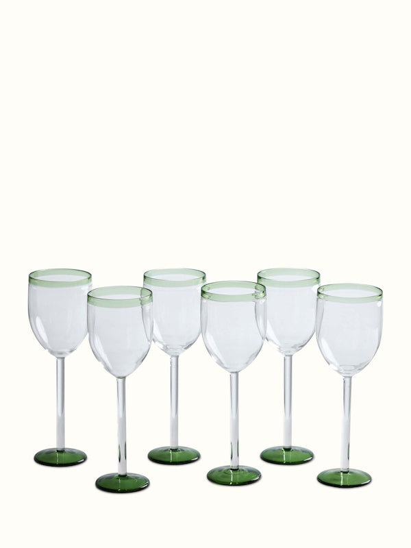 Wine Glasses Green (6 Pcs)