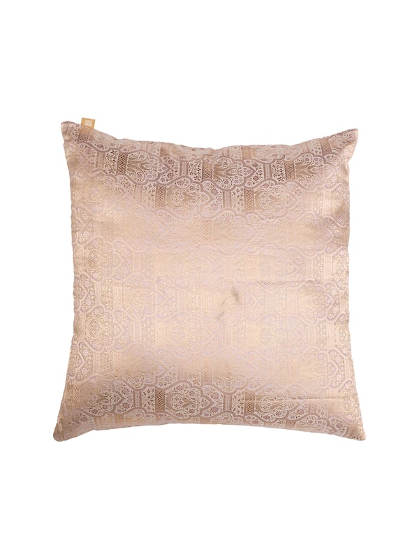 Awadh  Jharokha Lavendar Banarasi Handloom Silk Cushion Cover