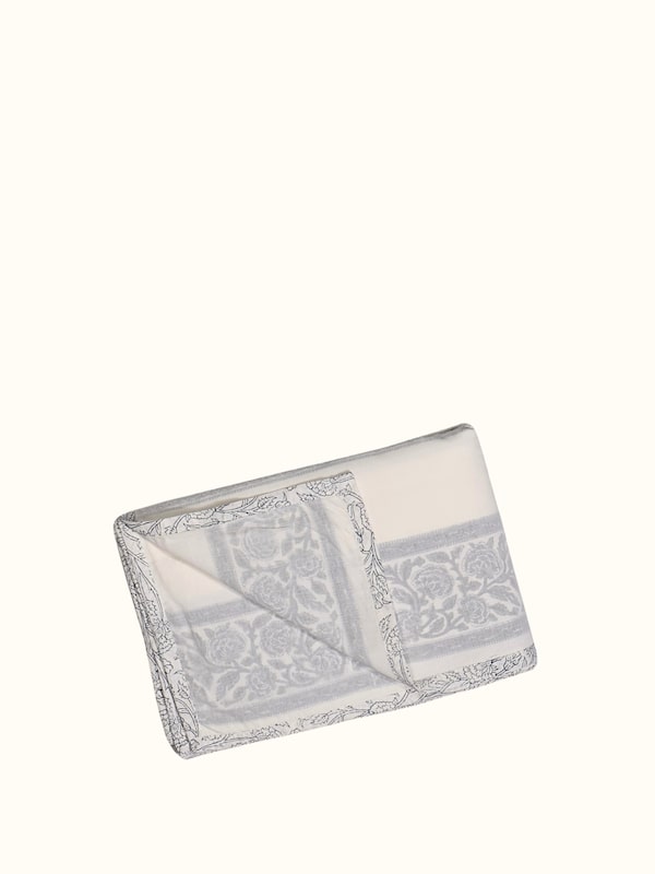 Sanjhi Grey Jaal Cotton Sanganeri Hand Block Print Single-size Dohar