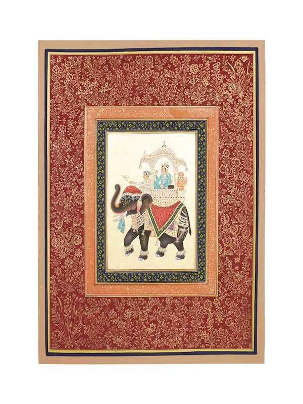 Elephant with Savari Miniature Painting