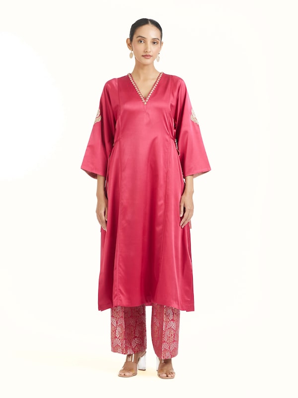 Berry Silk Banarasi Co-Ord Set