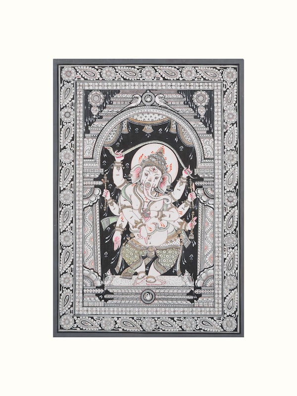 Ganpati Silk Patachitra Painting