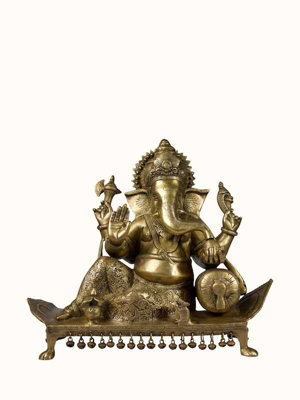 Brass Ganesha Sitting Idol