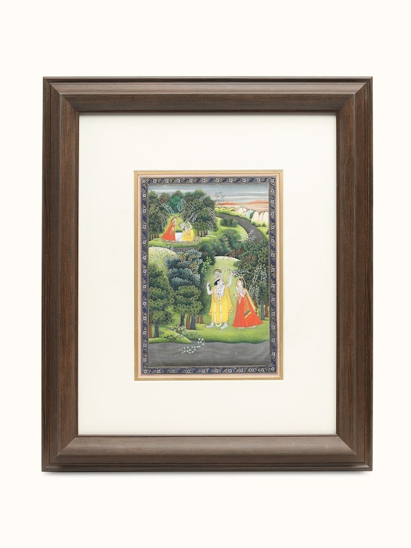 Radha Krishna Geet Miniature Painting
