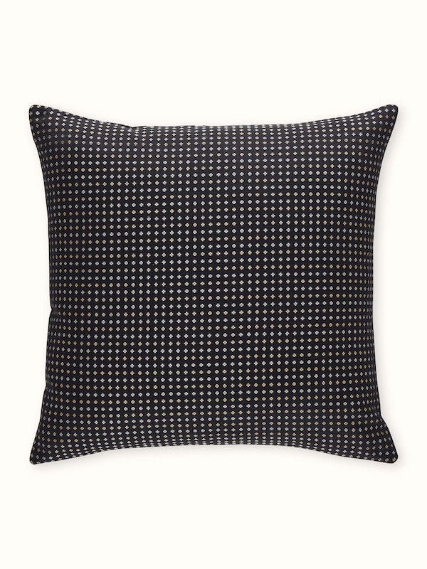 Awadh Black Stripes Banarasi Handloom Silk Cushion Cover