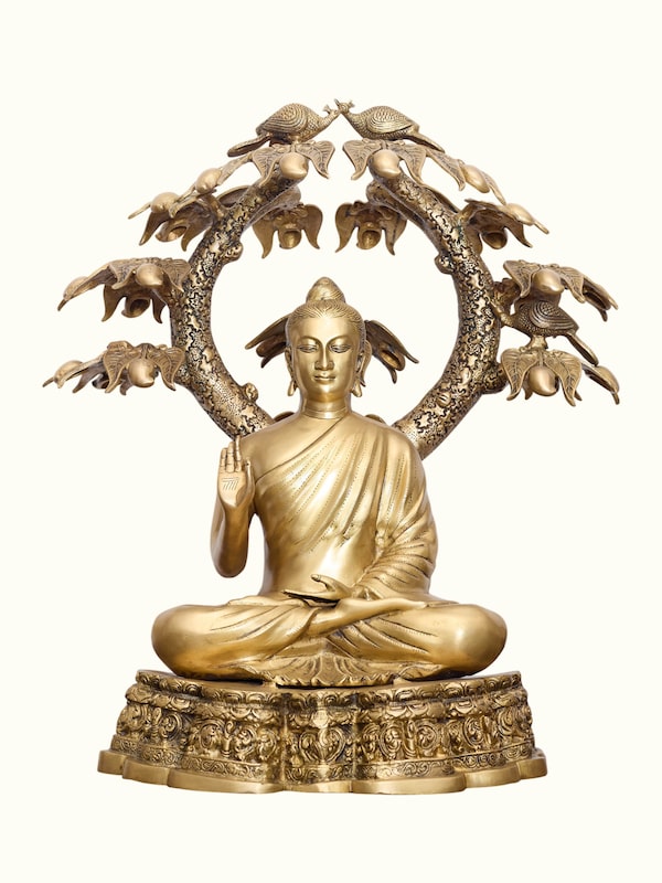 Brass Bodhi Buddha Sitting Idol