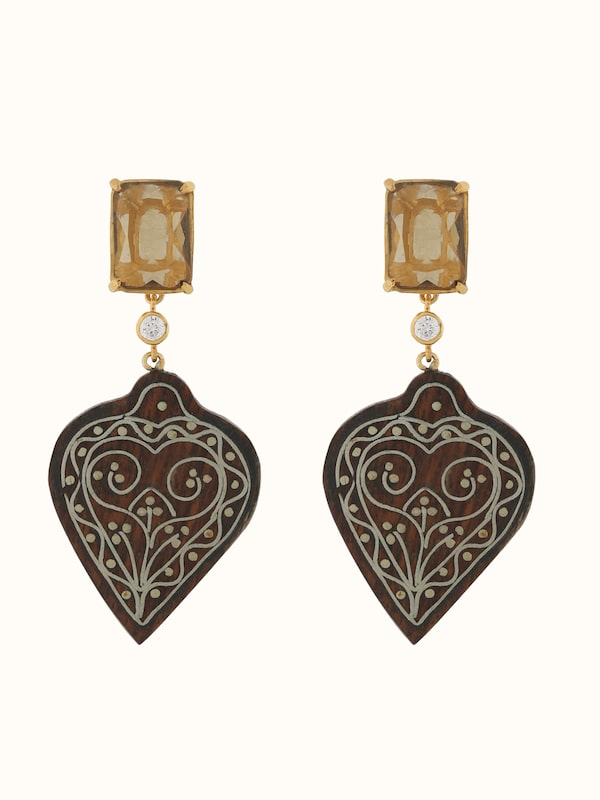 Tarkashi Silver Drop Earrings