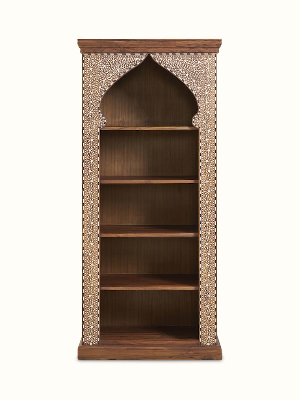 Teak Wood Inlay Bookshelf