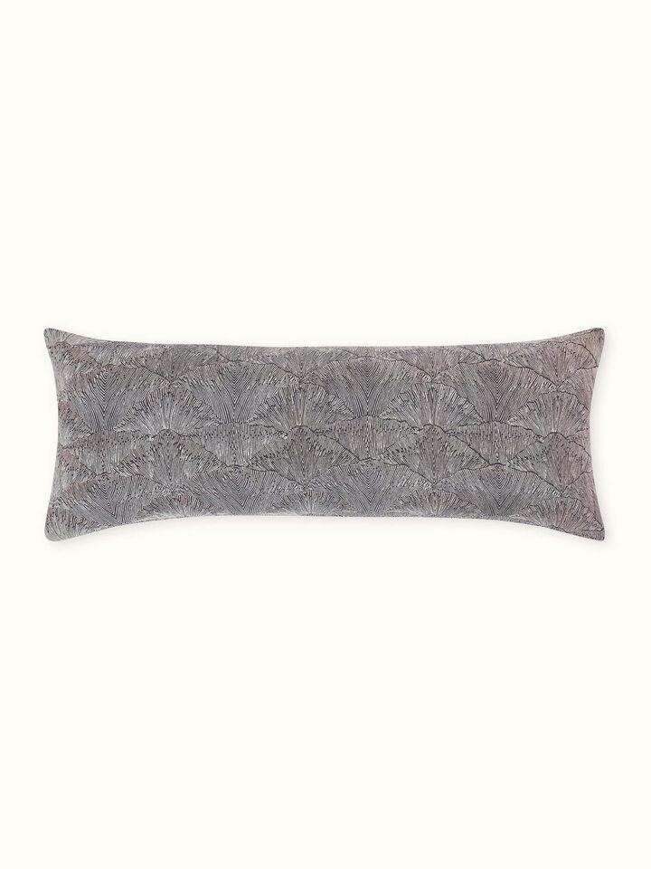 Parvat Brown Nature Inspired Silk Sanganeri Block Printed Cushion Cover
