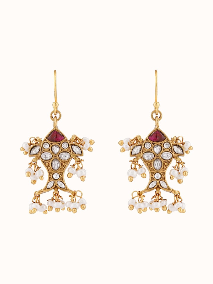 Front view of Silver Smithing Drops by Swadesh showcasing the refined silver craftsmanship and elegant drop design