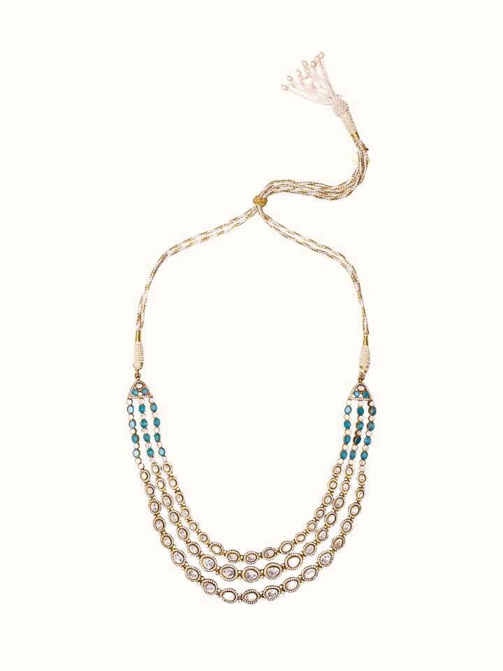 Front view of Silver Smithing Long Necklace