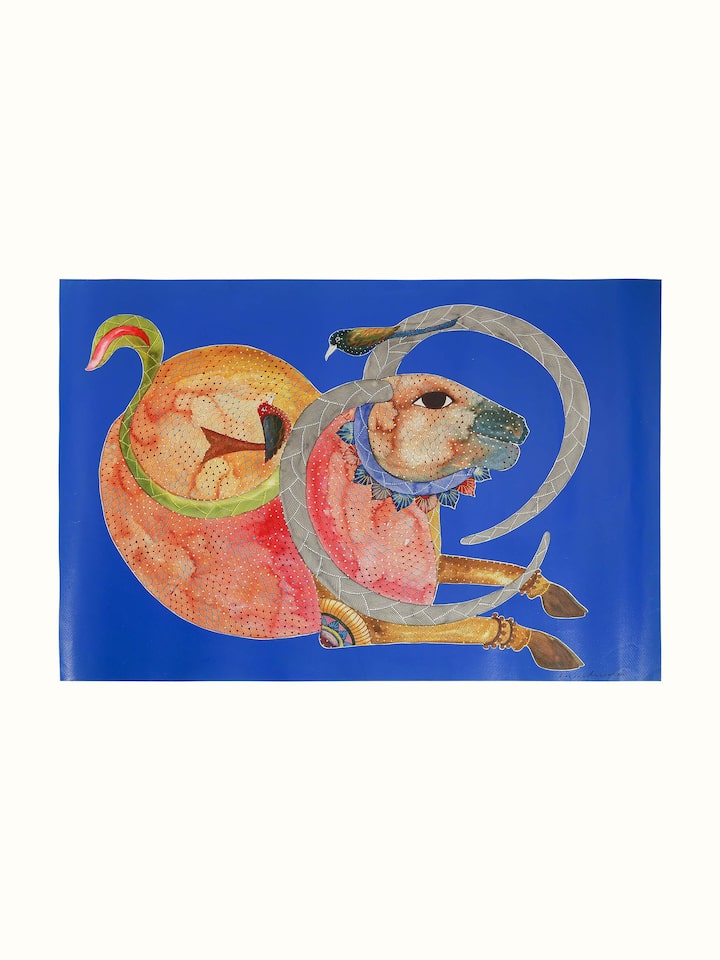 Front view of the Quiet Companions Gond Art