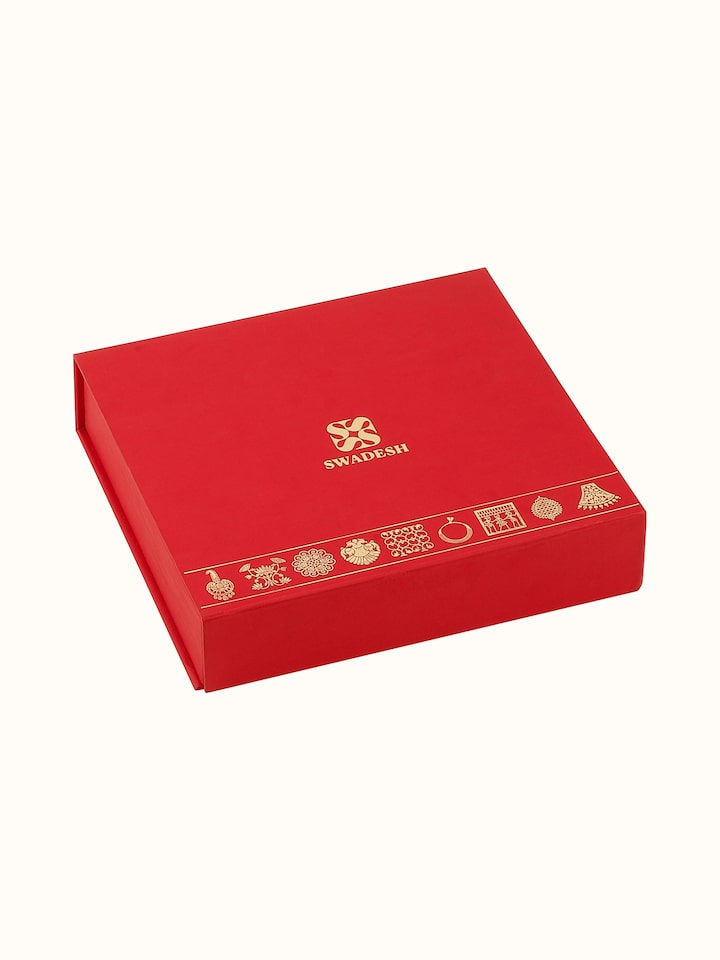 Worn view of silver filigree silver his hers gift box