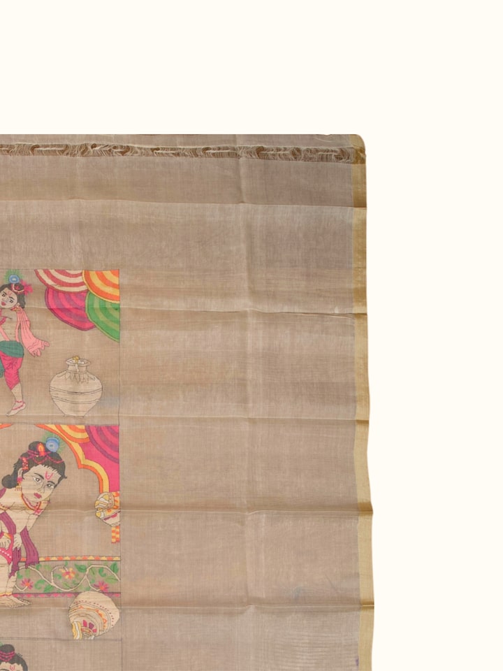 Side view of the Makhan Chor Jamdani Wall Hanging