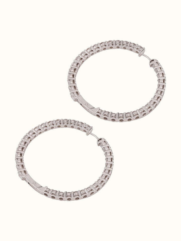 Back view of the Silver Smithing Silver Hoop Earrings