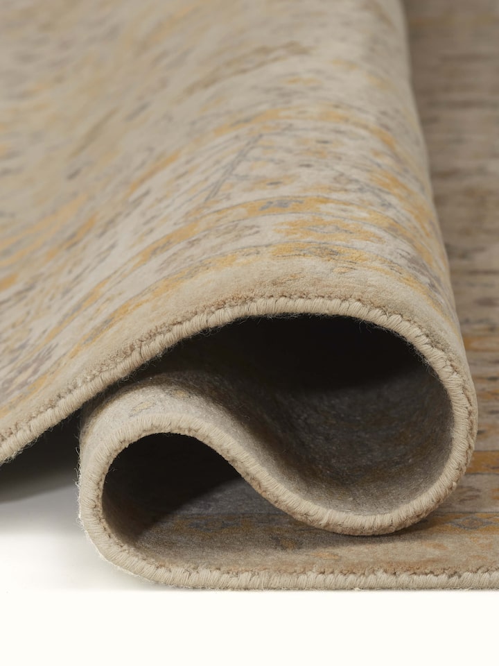 Side perspective emphasizing the rug’s thickness and durable finish