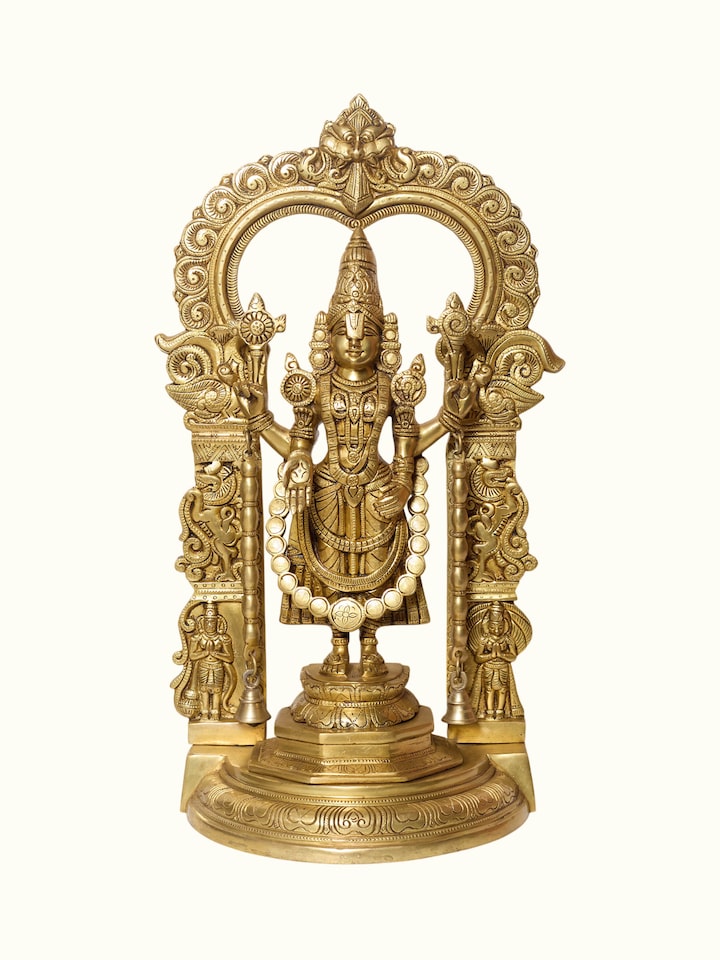 Front view of the Brass Balaji Standing Idol