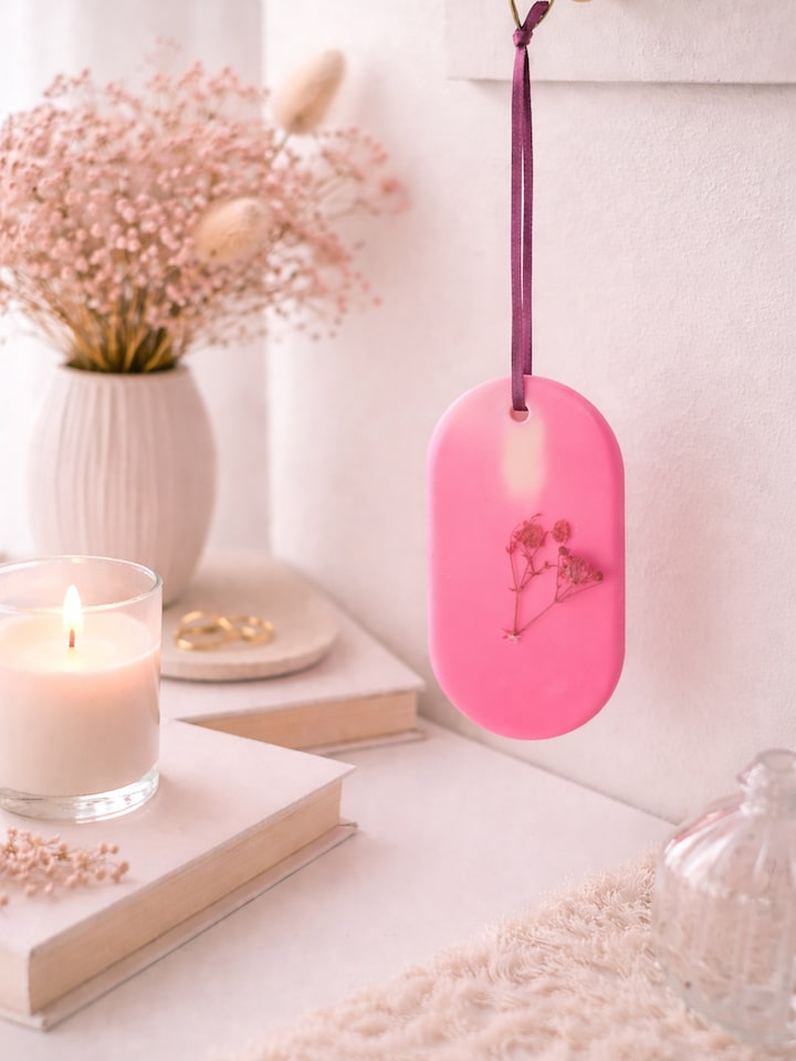 Lifestyle view of the Ruh Gulab Rose Soya Wax Tablet (2 Pcs)