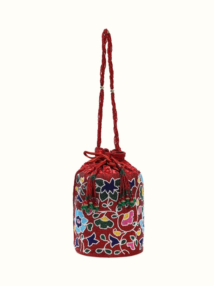 Front view of the Beadwork Potli Bag
